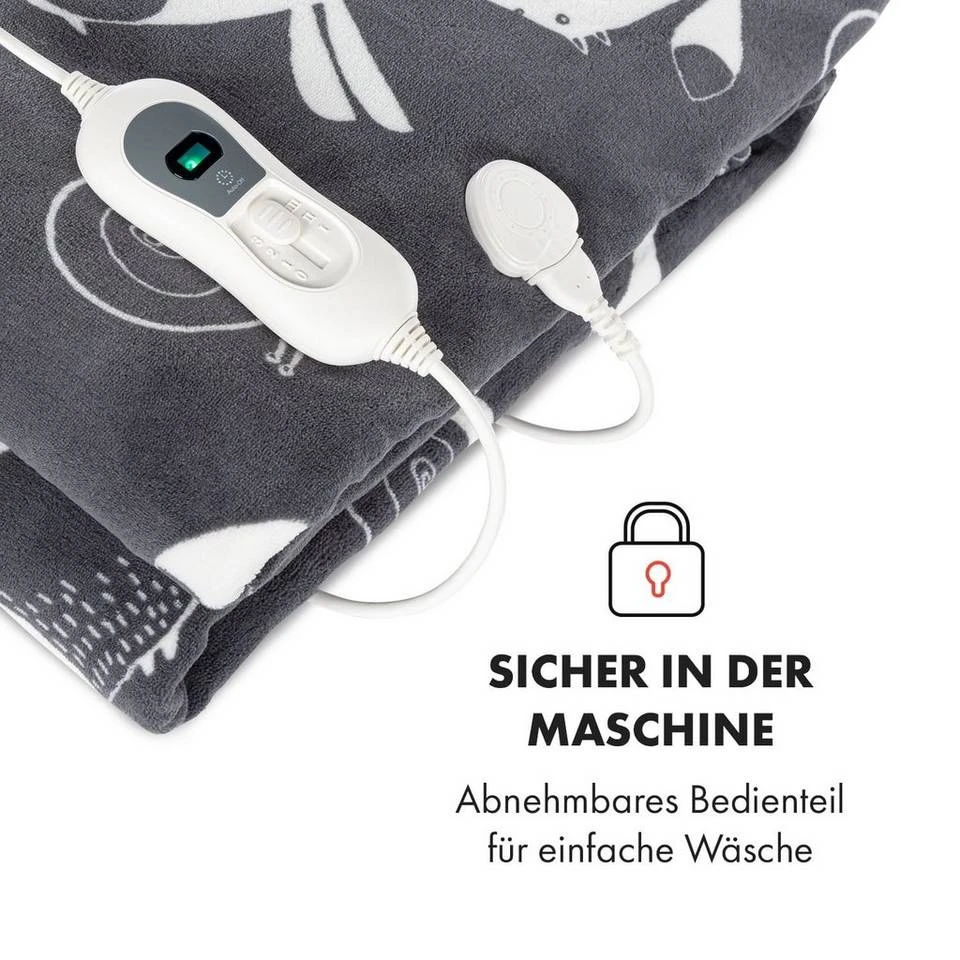 Klarstein Heizdecke »Dr. Watson XXL Heizdecke 3 Leistungsstufen waschbar 200x180cm Coral Fleece«, Wärmedecke elektrische Heizdecke mit Abschaltautomatik beheizbare Decke Kuscheldecke 5 Klarstein Heizdecke »Dr. Watson XXL Heizdecke 3 Leistungsstufen waschbar 200x180cm Coral Fleece«, Wärmedecke elektrische Heizdecke mit Abschaltautomatik beheizbare Decke Kuscheldecke – Bild 5