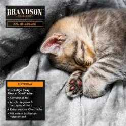 Brandson Heizdecke, Brandson - Heizdecke - Kuschelheizdecke XXL 180x130 cm – Elektrische Wärmedecke mit Timer – Überhitzungsschutz – Abschaltautomatik – 6 Heizstufen - 160 Watt - grau -Heizdecken Verkaufsgeschäft 100a6960 84a9 524b bee0 70be9344e13f