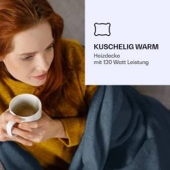 Klarstein Heizdecke »Dr. Watson XL Heizdecke 120 W 3 Temperaturstufen 180 x 130 cm Bedienteil«, Wärmedecke elektrische Heizdecke mit Abschaltautomatik beheizbare Decke Kuscheldecke Braun, Beige, Schwarz, Grau