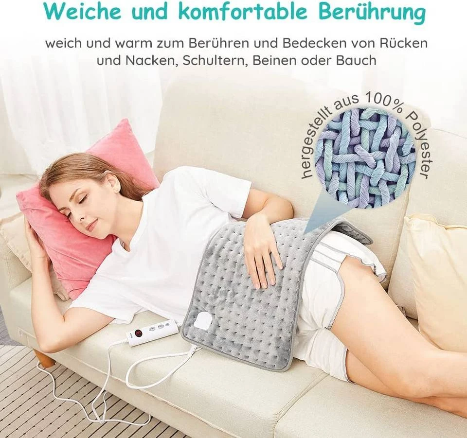 DESI-LEB Heizdecke »Heizkissen mit Abschaltautomatik 1,5 Stunden für Rücken Nacken Schulter Elektrisch Wärmekissen 6 Stufen Temperaturstufen Schnell Heiztechnik, 30x60cm Komfort Grau« 2 DESI-LEB Heizdecke »Heizkissen mit Abschaltautomatik 1,5 Stunden für Rücken Nacken Schulter Elektrisch Wärmekissen 6 Stufen Temperaturstufen Schnell Heiztechnik, 30x60cm Komfort Grau« – Bild 2
