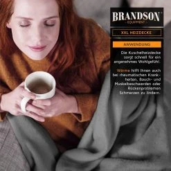 Brandson Heizdecke, Brandson - Heizdecke - Kuschelheizdecke XXL 180x130 cm – Elektrische Wärmedecke mit Timer – Überhitzungsschutz – Abschaltautomatik – 6 Heizstufen - 160 Watt - grau -Heizdecken Verkaufsgeschäft 3c3f50b5 b820 54d4 956d 78ceb162d2f7