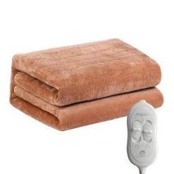 Fortuna Lai Heizdecke »XXXL 180 W Wärmeyudecke«, mit Temperaturregelung, aus Flanell, 200 x 180 cm, Maschinenwaschba Braun, Beige, Blau