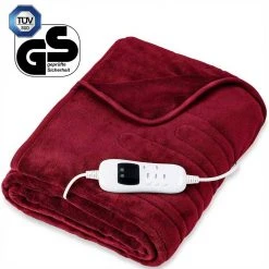 sinnlein Heizdecke, Wärmedecke aus Plüsch, elektrische Heizdecke mit Abschaltautomatik, Kuscheldecke mit Timerfunktion und 9 Temperaturstufen, waschbar bis 40°C, Digitalanzeige Creme, Weinrot, Anthrazit, Braun -Heizdecken Verkaufsgeschäft 5c0cb56f 8e11 5eec 92a3 ac608cd79006