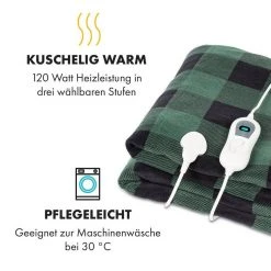 Klarstein Heizdecke »Dr. Watson XXL Heizdecke 3 Leistungsstufen waschbar 200x180cm Mikroplüsch«, Wärmedecke elektrische Heizdecke mit Abschaltautomatik beheizbare Decke Kuscheldecke -Heizdecken Verkaufsgeschäft 60ba1361 7b60 5c2c ad88 49a45c182298
