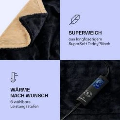 Klarstein Heizdecke »Dr. Watson SuperSoft Heizdecke 160 W 180 x 130 cm Teddy-Plüsch«, Wärmedecke elektrische Heizdecke mit Abschaltautomatik beheizbare Decke Kuscheldecke -Heizdecken Verkaufsgeschäft 61d57f5a bd24 51af 9a8e 7d84ef422976