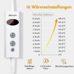 Mia&Coco Heizdecke »Wärmeunterbett mit Abschaltautomatik, 150x80cm Wärmedecke, 10 Temperaturstufen Up-to-9 Stunden Timer Überhitzungsschutz, Wärmematte fürs Bett, Elektrische Wärmebettunterlage Heizdecke« -Heizdecken Verkaufsgeschäft a194129a 810d 4152 9e7e 549fb23a5fd3