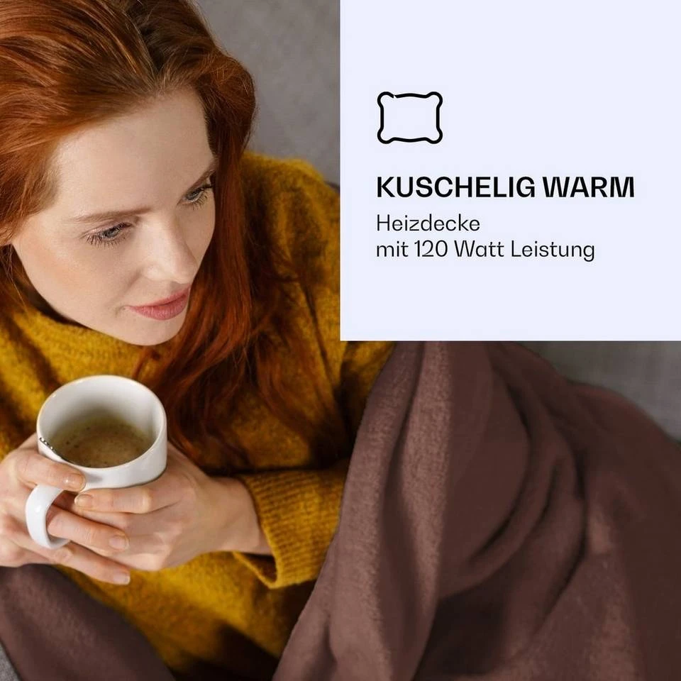 Klarstein Heizdecke »Dr. Watson XL Heizdecke 120 W 3 Temperaturstufen 180 x 130 cm Bedienteil«, Wärmedecke elektrische Heizdecke mit Abschaltautomatik beheizbare Decke Kuscheldecke Braun, Beige, Schwarz, Grau 26 Klarstein Heizdecke »Dr. Watson XL Heizdecke 120 W 3 Temperaturstufen 180 x 130 cm Bedienteil«, Wärmedecke elektrische Heizdecke mit Abschaltautomatik beheizbare Decke Kuscheldecke Braun, Beige, Schwarz, Grau – Bild 26