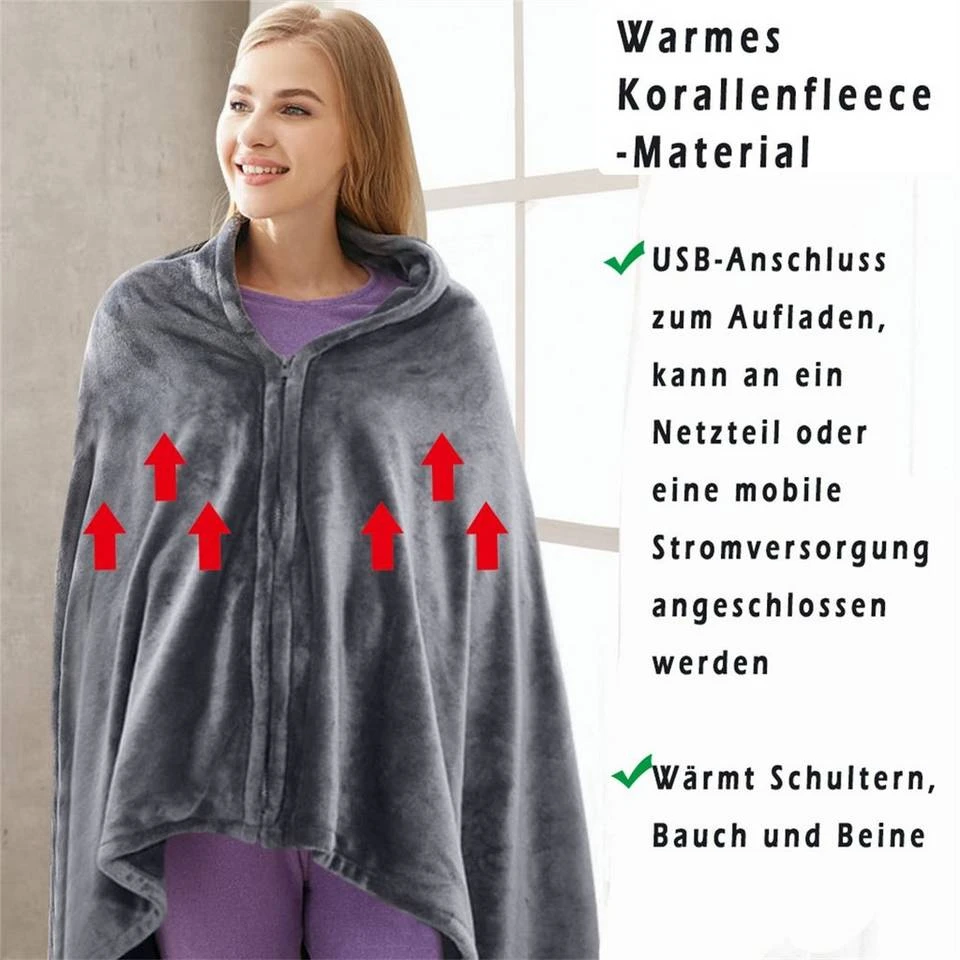 HOBÙBÙME HOBÙBÙME Heizdecke »USB-Heizdecke, wiederaufladbares Heizkissen, wärmende elektrische Sofadecke aus Korallenfleece, Wärmedecke für das Auto, 3-stufige Temperaturregelung und multifunktionale elektrische Heizdecke für den Winter(150*85CM)« 4 HOBÙBÙME HOBÙBÙME Heizdecke »USB-Heizdecke, wiederaufladbares Heizkissen, wärmende elektrische Sofadecke aus Korallenfleece, Wärmedecke für das Auto, 3-stufige Temperaturregelung und multifunktionale elektrische Heizdecke für den Winter(150*85CM)« – Bild 4