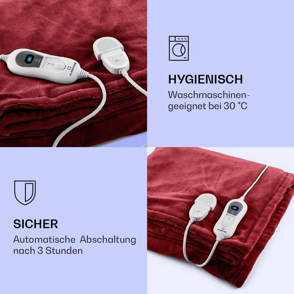 Klarstein Heizdecke »Dr. Watson XL Heizdecke 120 W 3 Temperaturstufen 180 x 130 cm Bedienteil«, Wärmedecke elektrische Heizdecke mit Abschaltautomatik beheizbare Decke Kuscheldecke Braun, Beige, Schwarz, Grau 18 Klarstein Heizdecke »Dr. Watson XL Heizdecke 120 W 3 Temperaturstufen 180 x 130 cm Bedienteil«, Wärmedecke elektrische Heizdecke mit Abschaltautomatik beheizbare Decke Kuscheldecke Braun, Beige, Schwarz, Grau – Bild 18