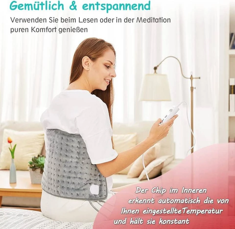 DESI-LEB Heizdecke »Heizkissen mit Abschaltautomatik 1,5 Stunden für Rücken Nacken Schulter Elektrisch Wärmekissen 6 Stufen Temperaturstufen Schnell Heiztechnik, 30x60cm Komfort Grau« 3 DESI-LEB Heizdecke »Heizkissen mit Abschaltautomatik 1,5 Stunden für Rücken Nacken Schulter Elektrisch Wärmekissen 6 Stufen Temperaturstufen Schnell Heiztechnik, 30x60cm Komfort Grau« – Bild 3